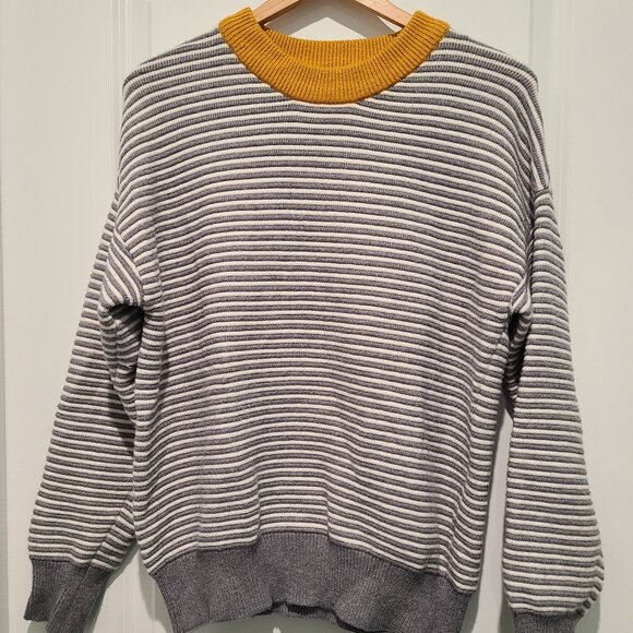 Elodie Grey + Mustard Striped Sweater | US M - Picture 1 of 11